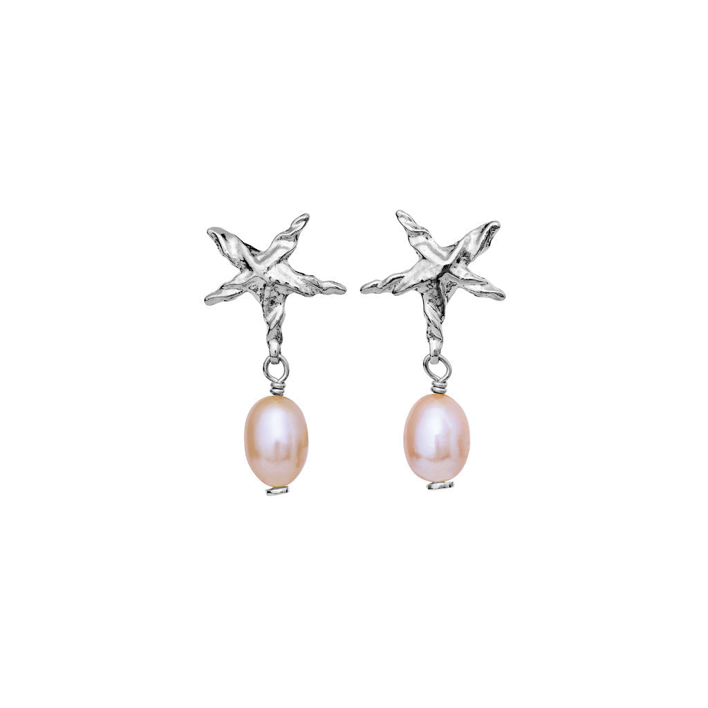 Fashionable Five-pointed Star Pearl Earrings
