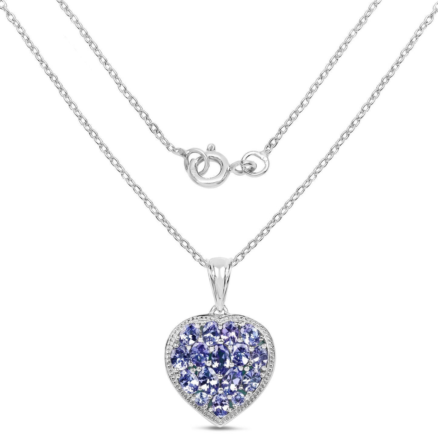 9.79 Carat Genuine Amazonite & Tanzanite .925 Sterling Silver Pendant