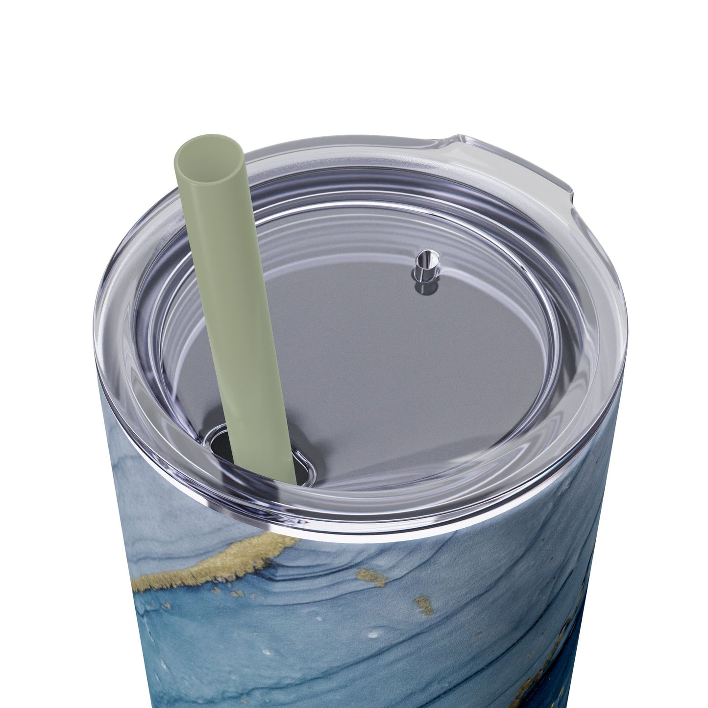 Elegant Blue Marble Skinny Tumbler, 20oz - Stylish Drinkware for Daily Use, Gifts, Celebrations, Eco-Friendly, Travel Mug