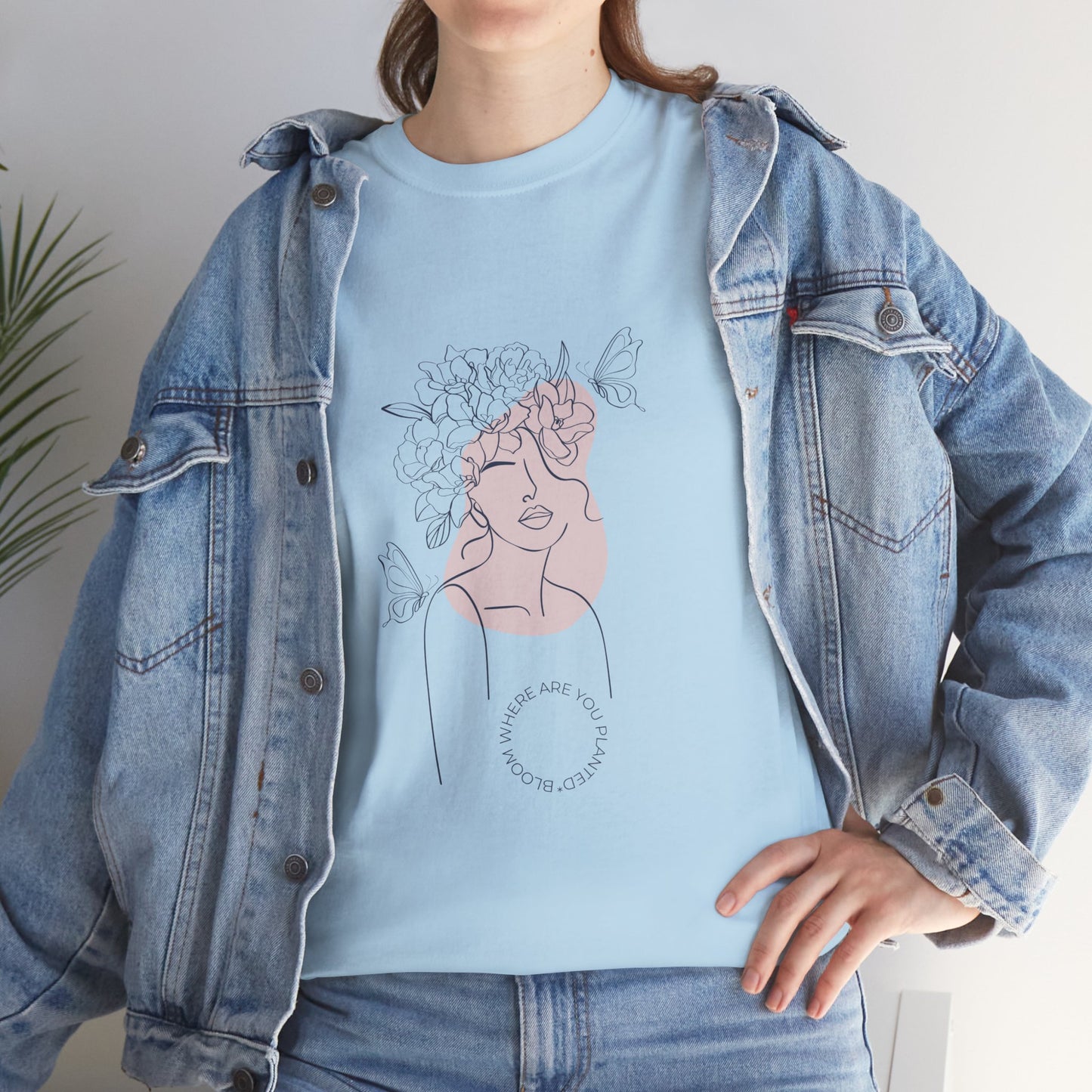 Bloom Where You Are Planted Chic Inspirational Quote Tee, Inspirational Cotton T-Shirt, Casual Graphic Tee, Vintage Style Unisex Shirt, Gift for Her