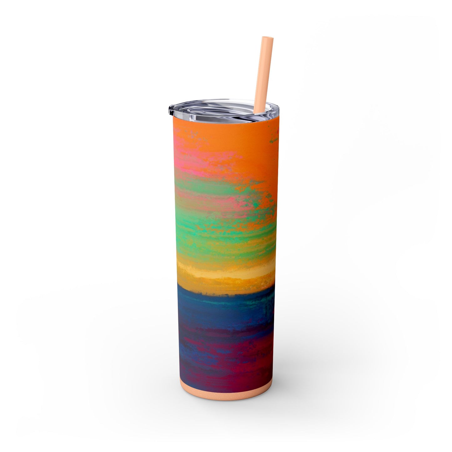 Colorful Ombre Skinny Tumbler with Straw, 20oz | Travel Mugs, Summer Drinkware, Beach Accessories, Gifts for Her, Eco-Friendly
