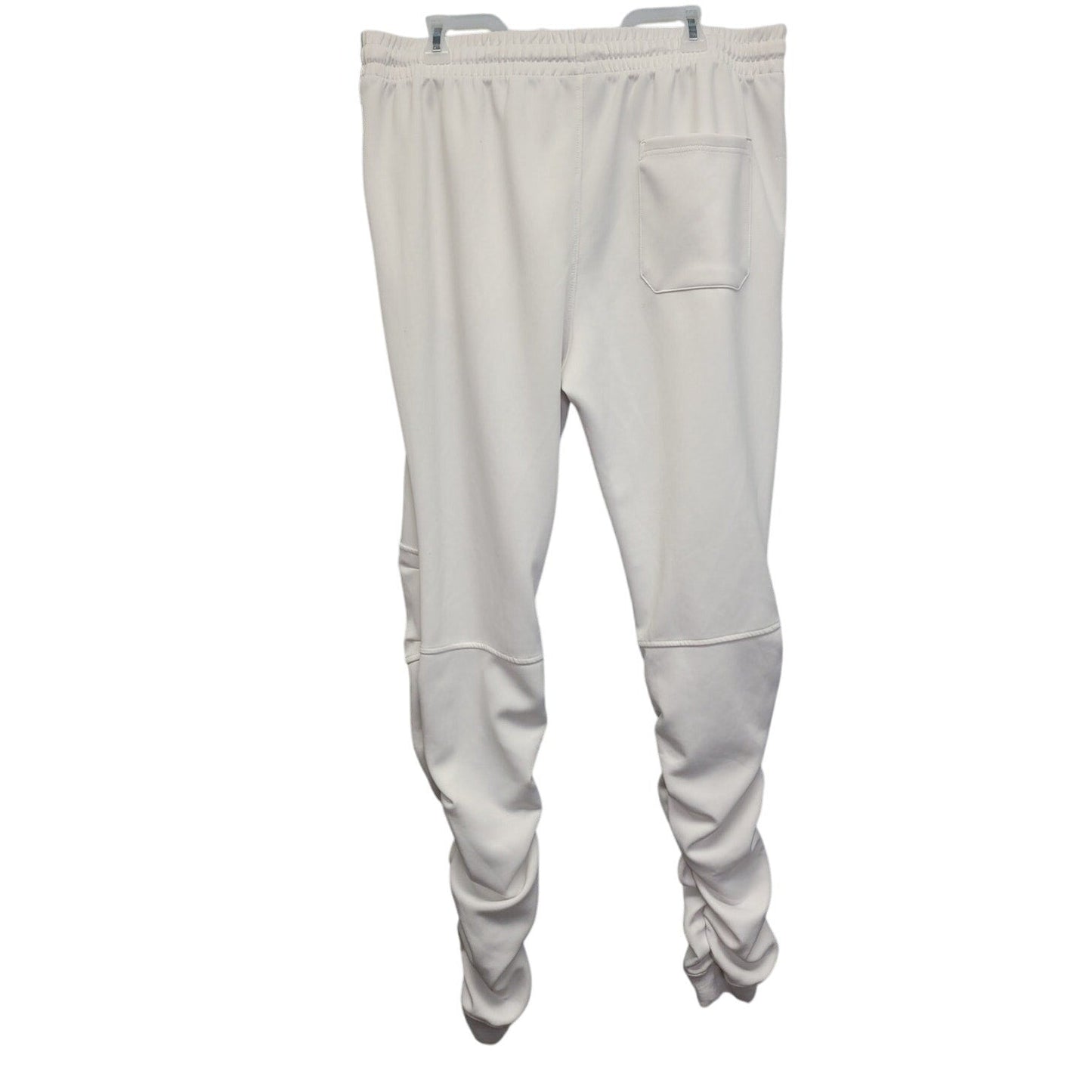 G Style Mens 3XL White PolySpandex Drawstring Waist Athletic Jogger Sweatpants