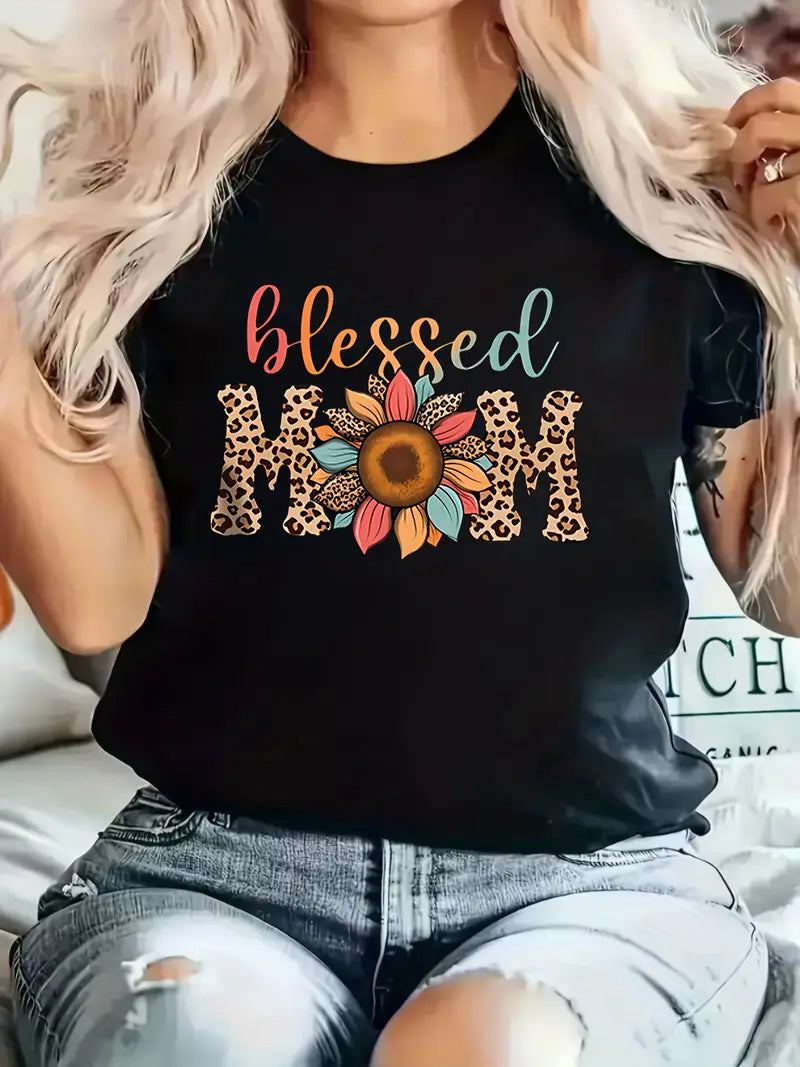 Women's Short Sleeve Round Neck T-Shirt Women's Clothing Gift