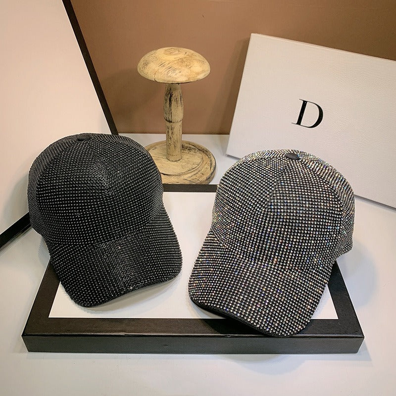 Summer Duck Tongue Hat Heavy Handmade Water Diamond Full Diamond Baseball Hat Versatile Sunshade and Sunscreen Hat