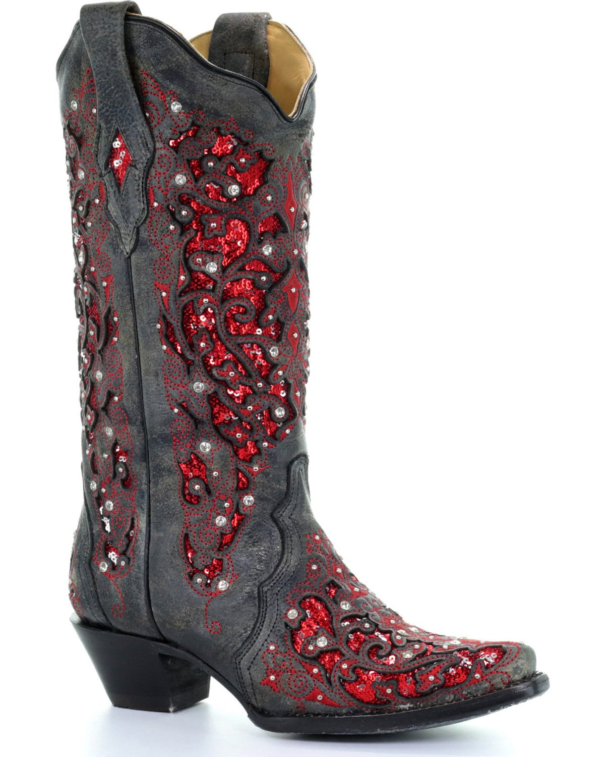 New European and American Retro Pointed Womens Shoes Embroidered Ethnic Style High Sleeve Solid Thick Heel Large Fashion Boots