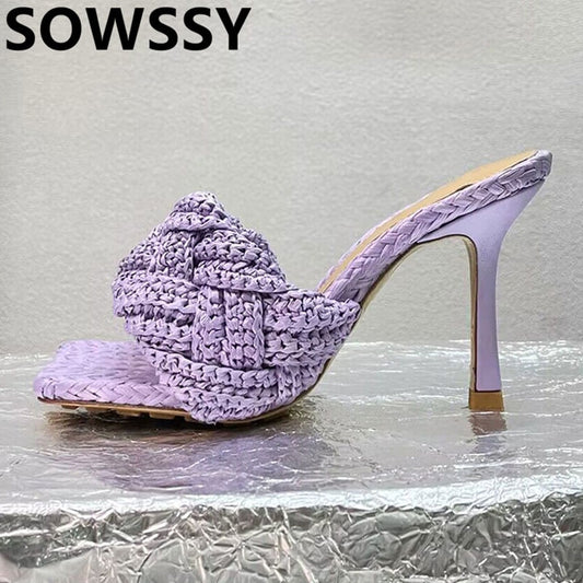 Genuine Leather and Sheepskin Woven Ladies Heels, Luxury at it's Finest