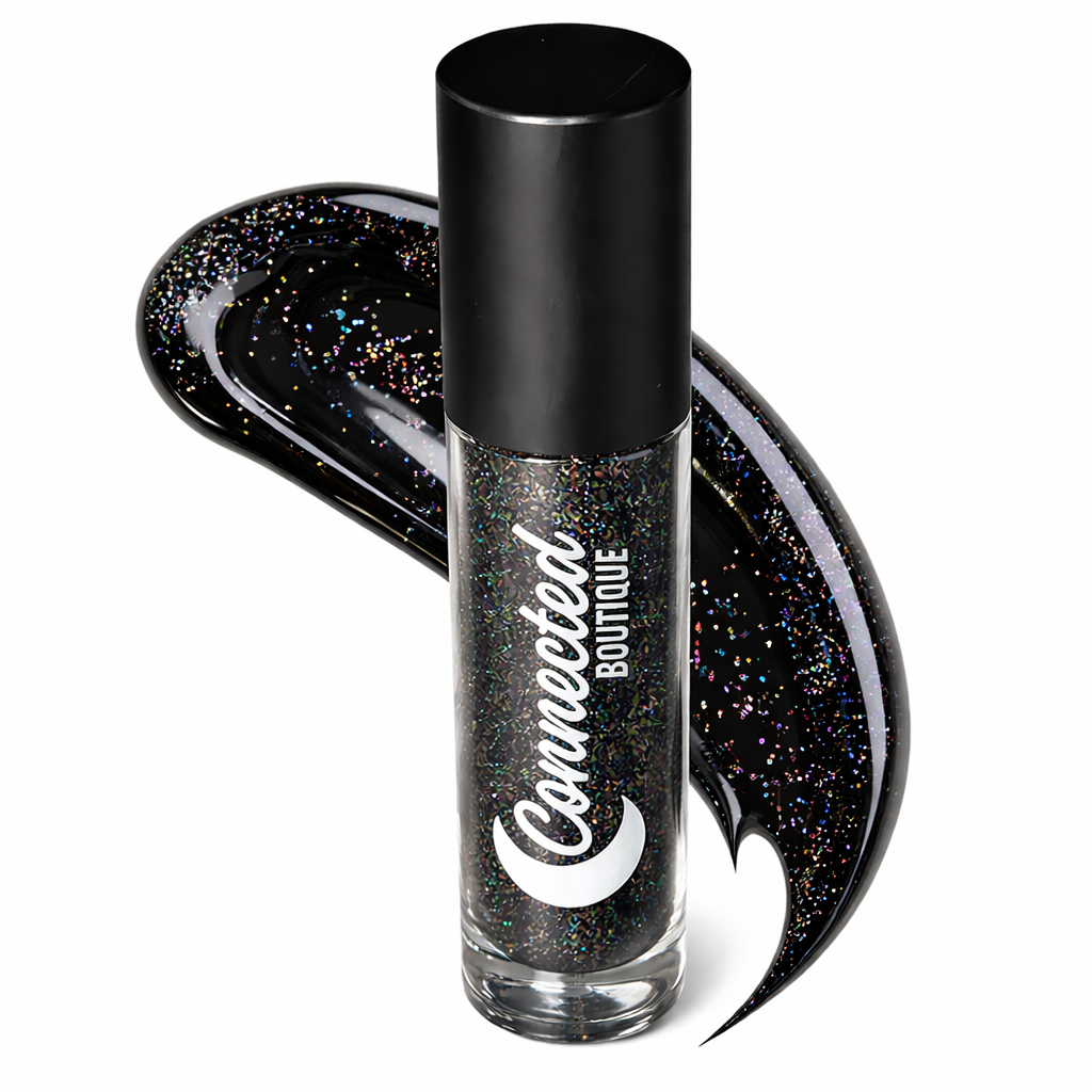 Galaxy - Pigmented Black Lip Gloss with holographic glitter-0