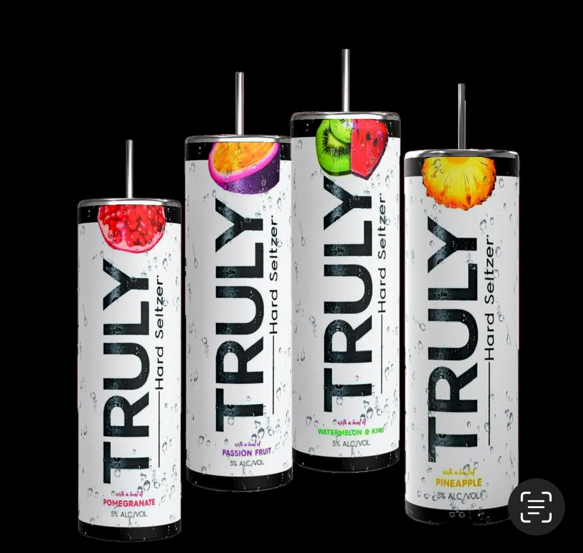 Truly Tumbler With 3D ice fruit lid topper