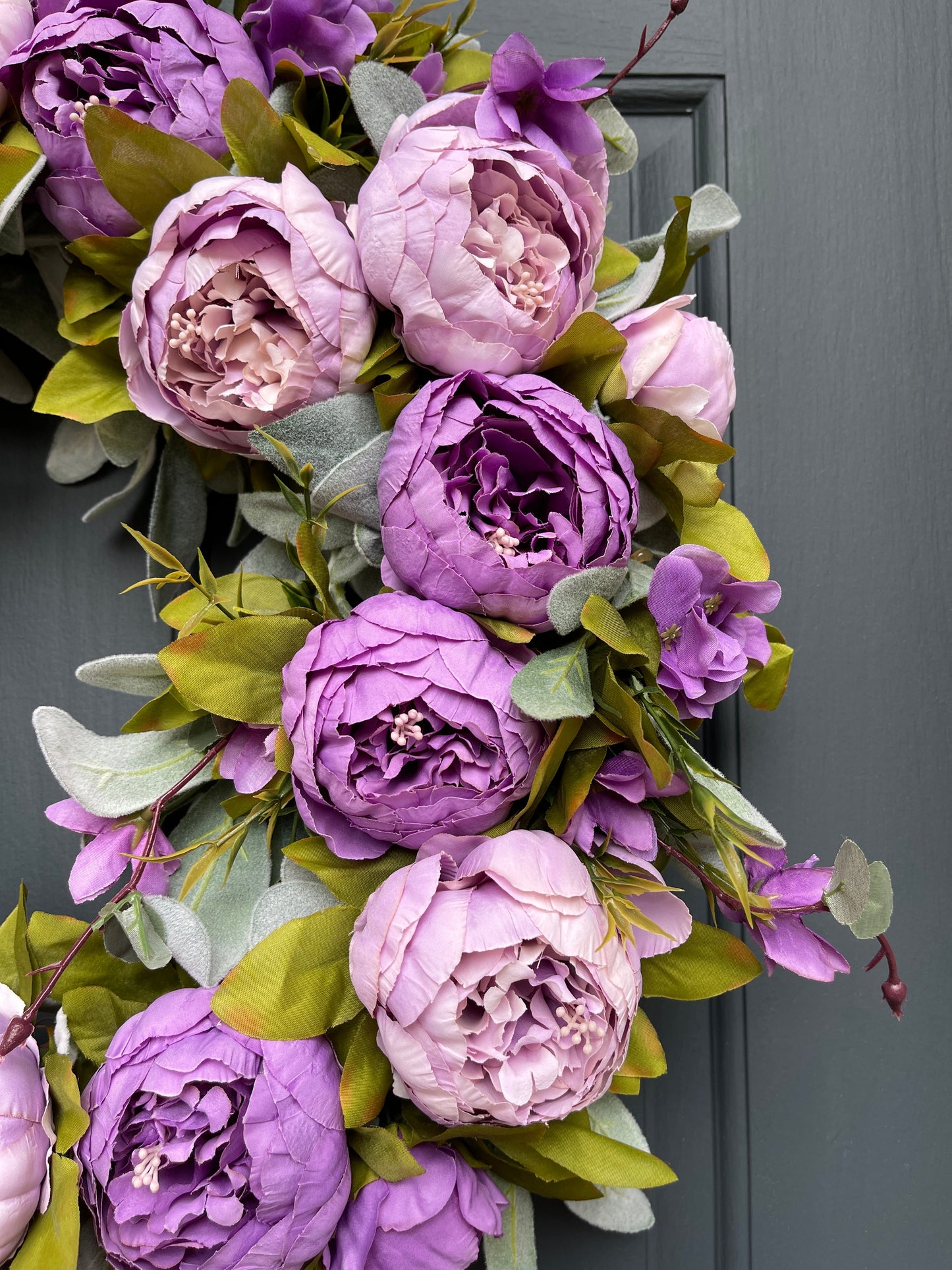 Purple Peony Spring Wreath