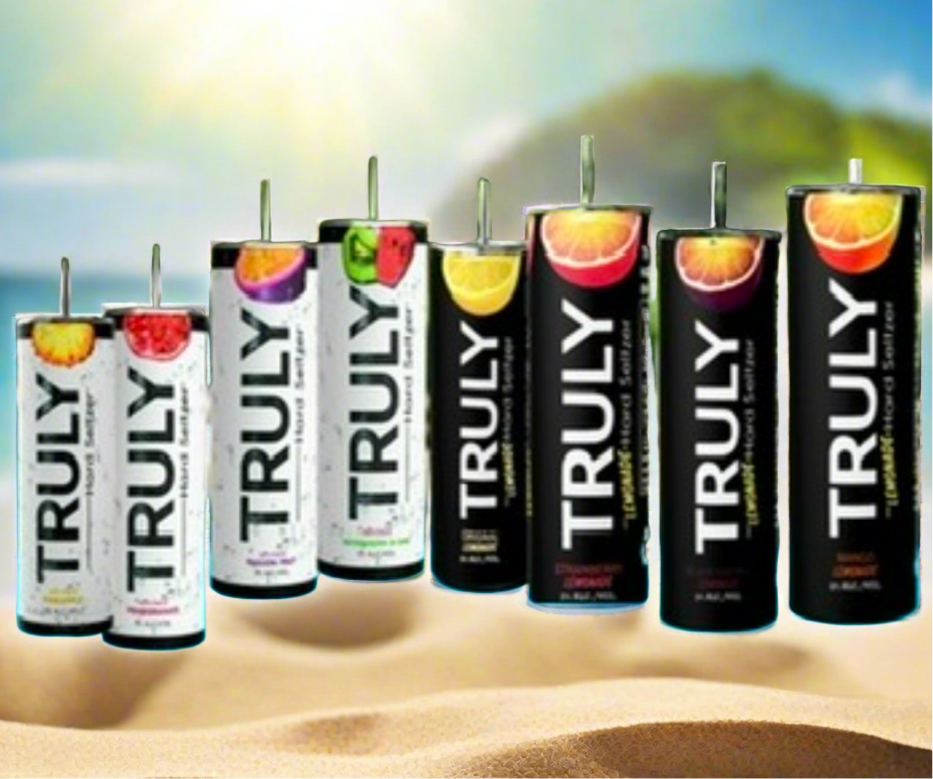 Truly Tumbler With 3D ice fruit lid topper