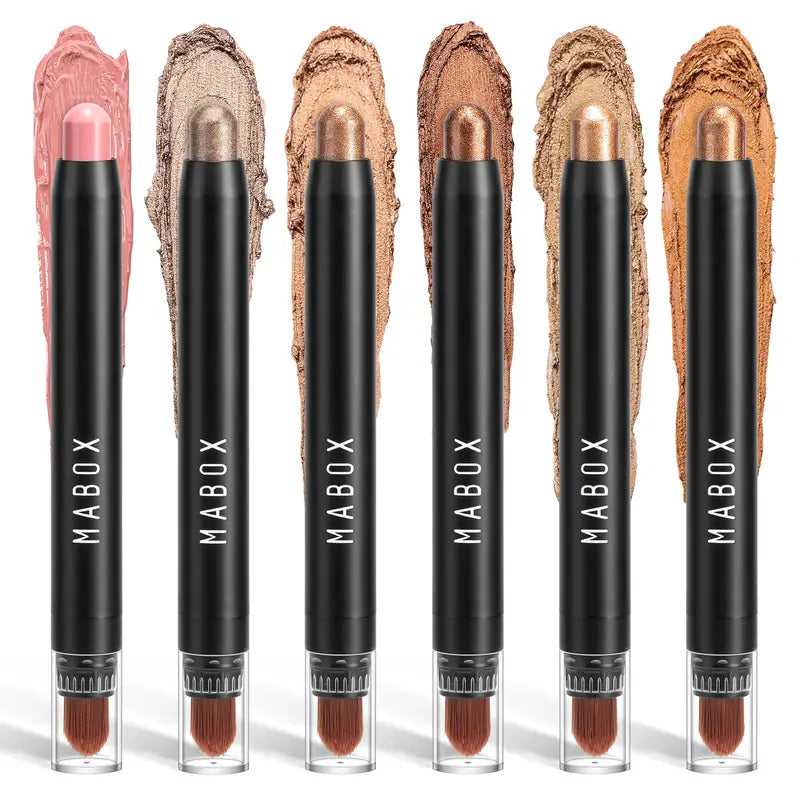 Metallic Eyeshadow Stick Set - 6 Creamy Pencils