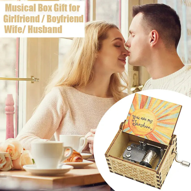 Vintage Laser Engraved Music Box