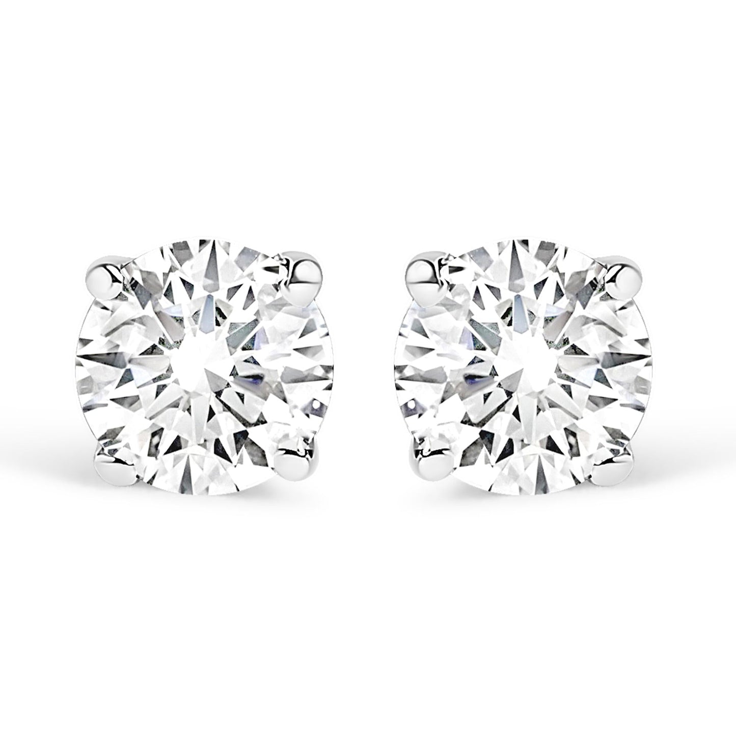 14K White Gold 1/4 Cttw Lab Grown Diamond 4-Prong Classic Solitaire Stud Earrings (G-H Color, VS2-SI1 Clarity)-1