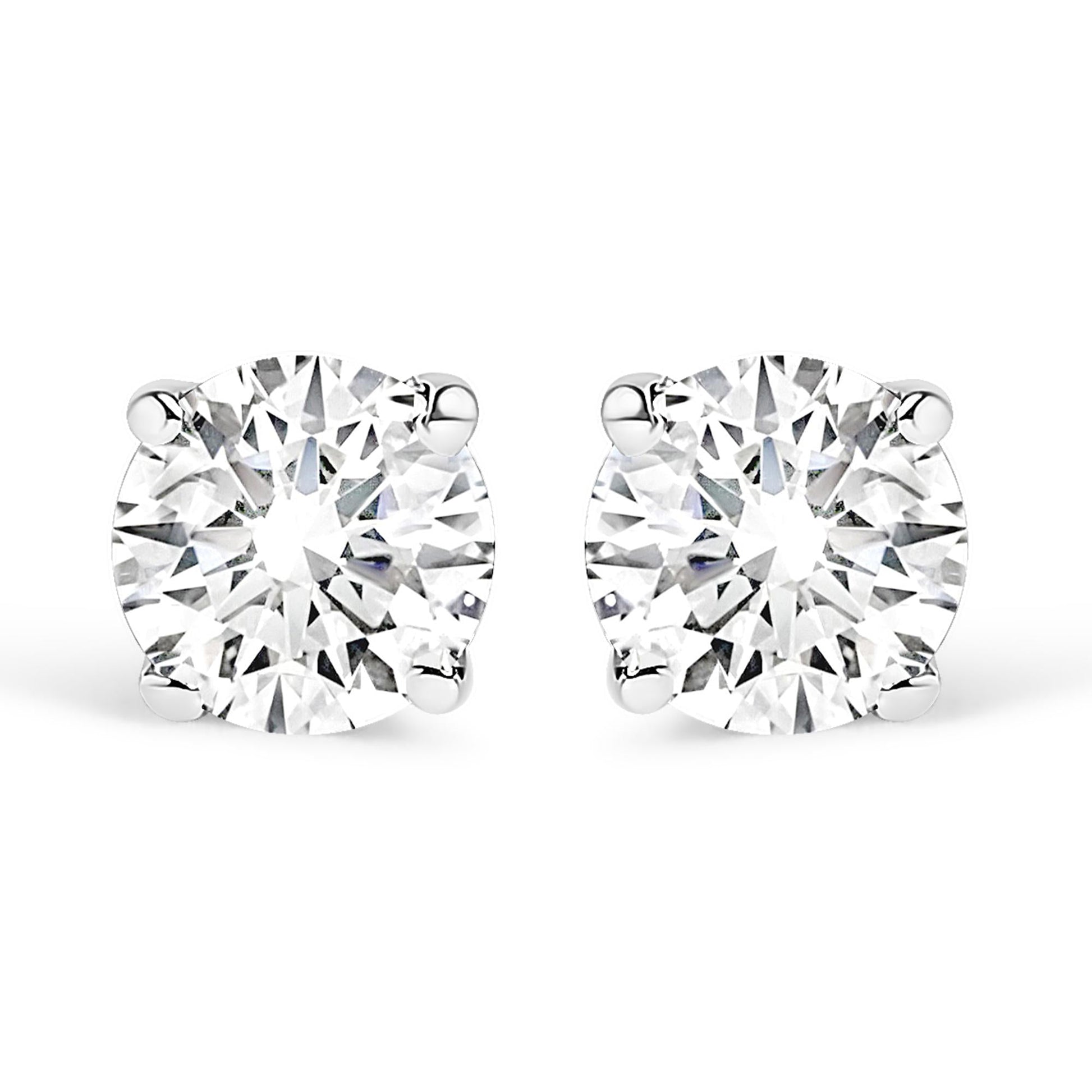 14K White Gold 5/8 Cttw Round Brilliant-Cut Lab Grown Diamond Classic 4-Prong Push back Stud Earrings (F-G Color, VS1-VS2 Clarity)-0
