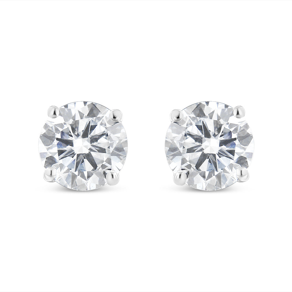 14k White Gold Solitaire Diamond Stud Earrings (1.5 cttw, H-I Color, SI1-SI2 Clarity)-0