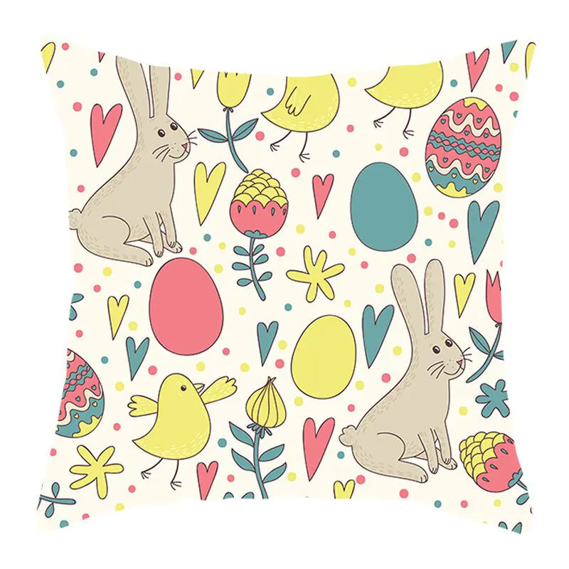 Easter Short Plush Pillowcase Cushion 18x18 inches