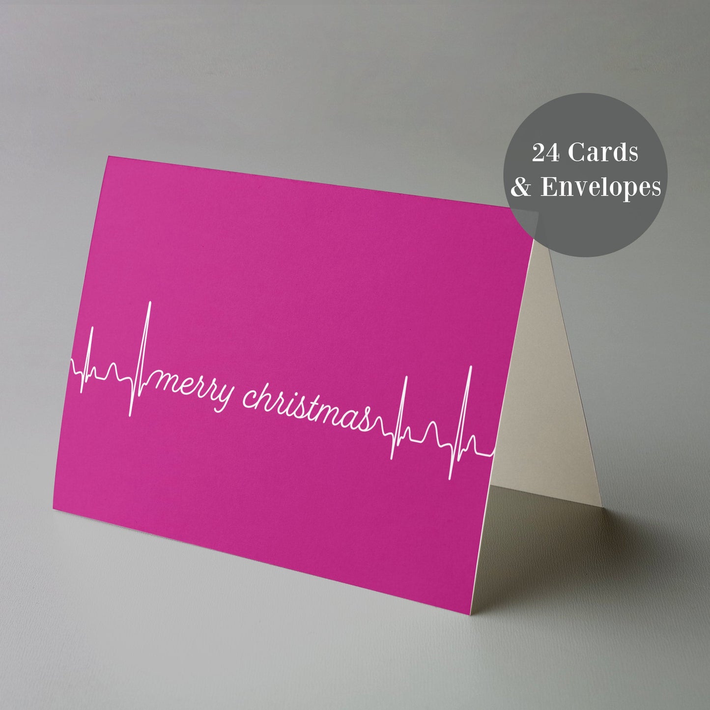EKG Christmas Greeting Cards, Set of 24
