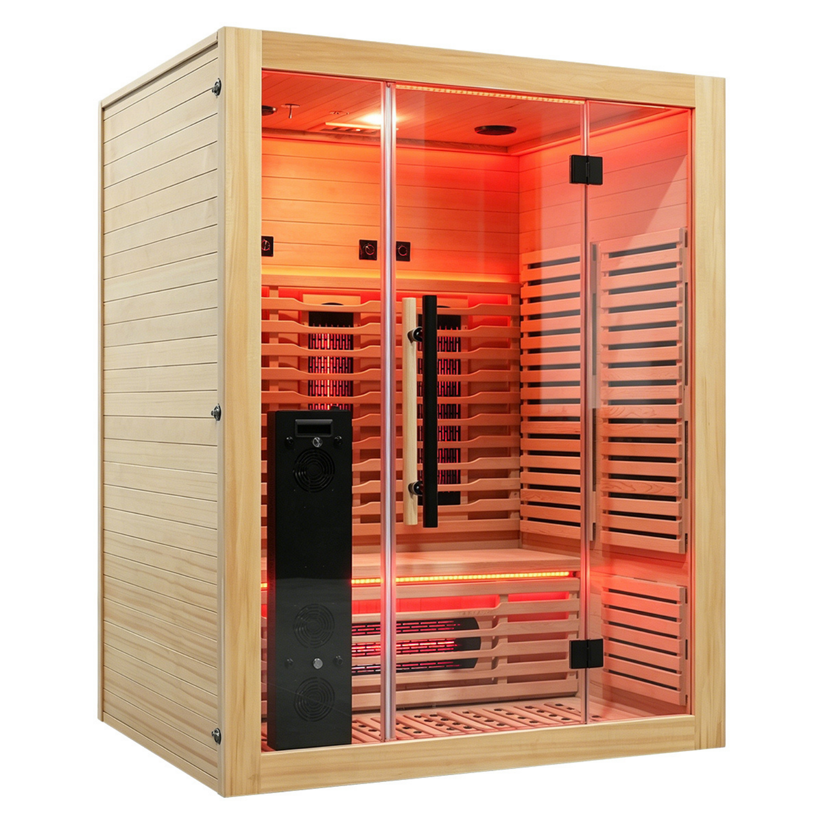 Blisspod | Venetian | Full Spectrum Indoor Premium Canadian Hemlock Ultra Low EMF Sauna | 11 Heaters | Chromotherapy & Reflexology | 3 Person