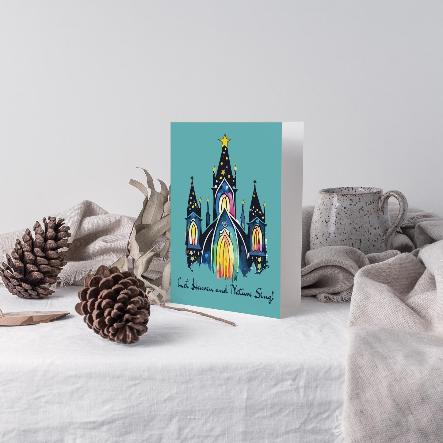 Whimsical Church Christmas Greeting Cards, Set of 24