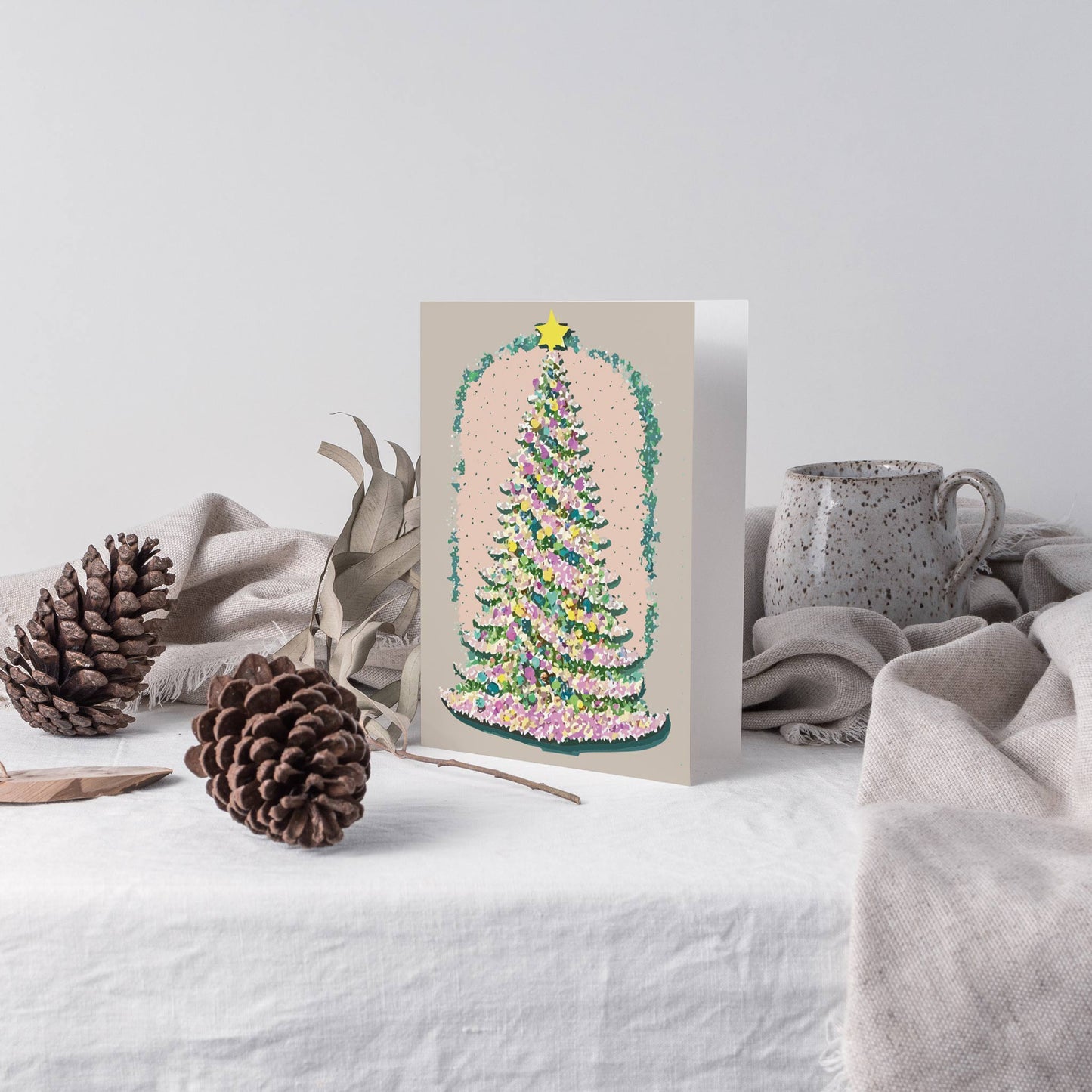 Impressionist Holiday Tree Greeting Cards, Set of 24