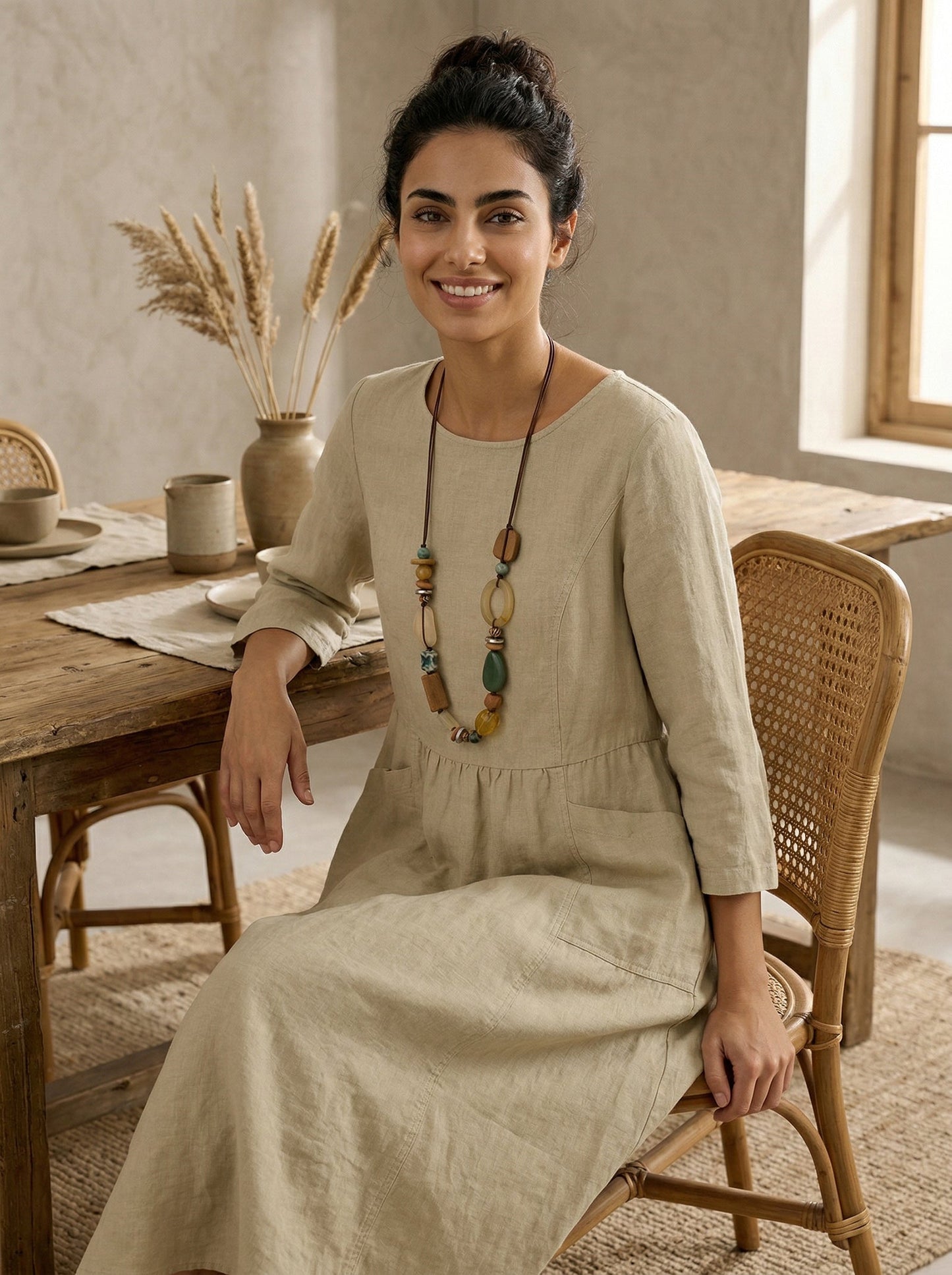 Bohemian Mixed Bead Long Pendant Necklace