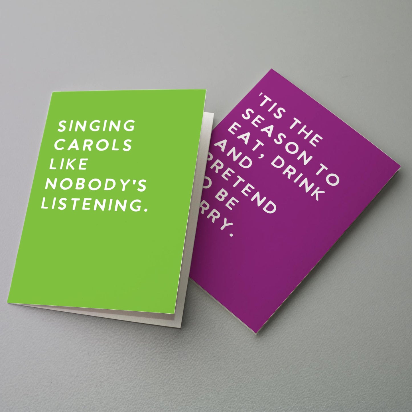 Modern Humorous Christmas Greeting Cards, Set of 24