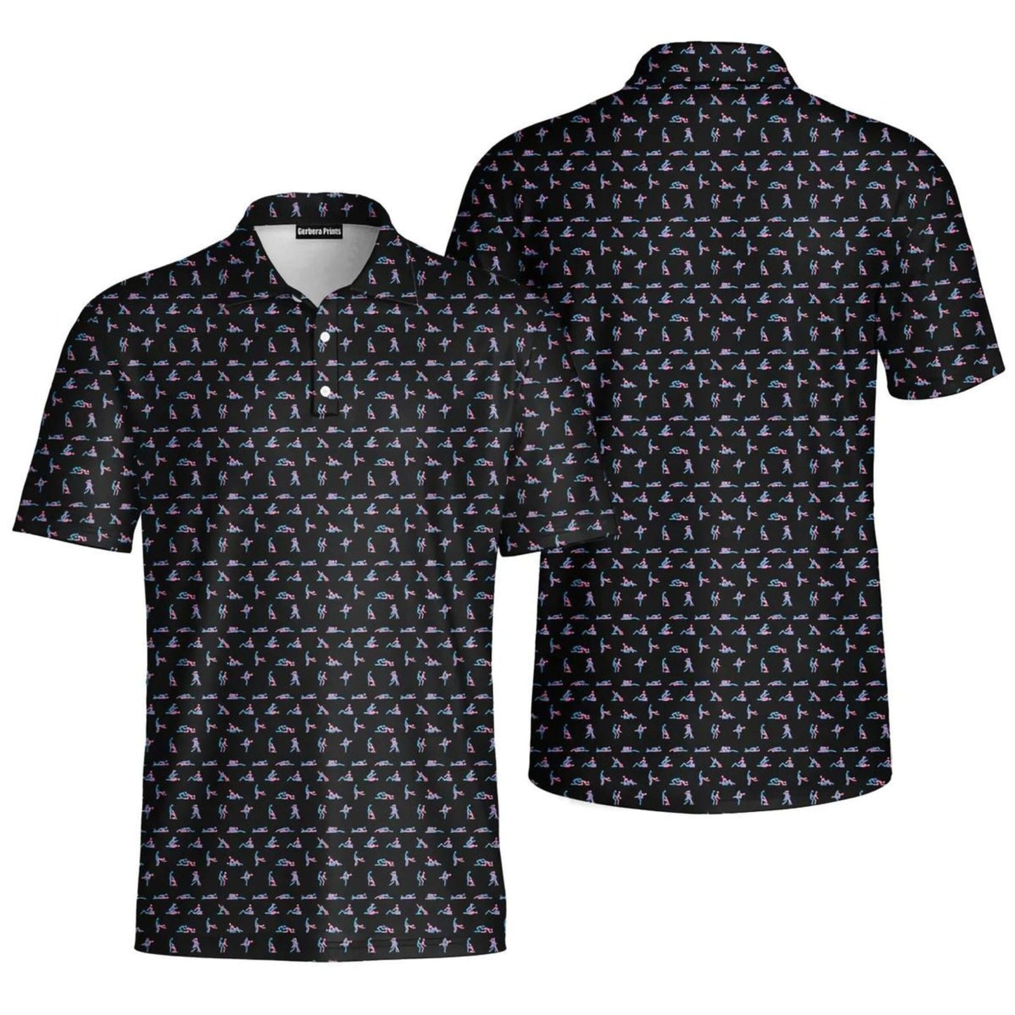 Stick Figure S-e-x Ed Polo Shirt – Funny Golf Polo for Men, Father's Day Gift, Breathable Athletic Menswear