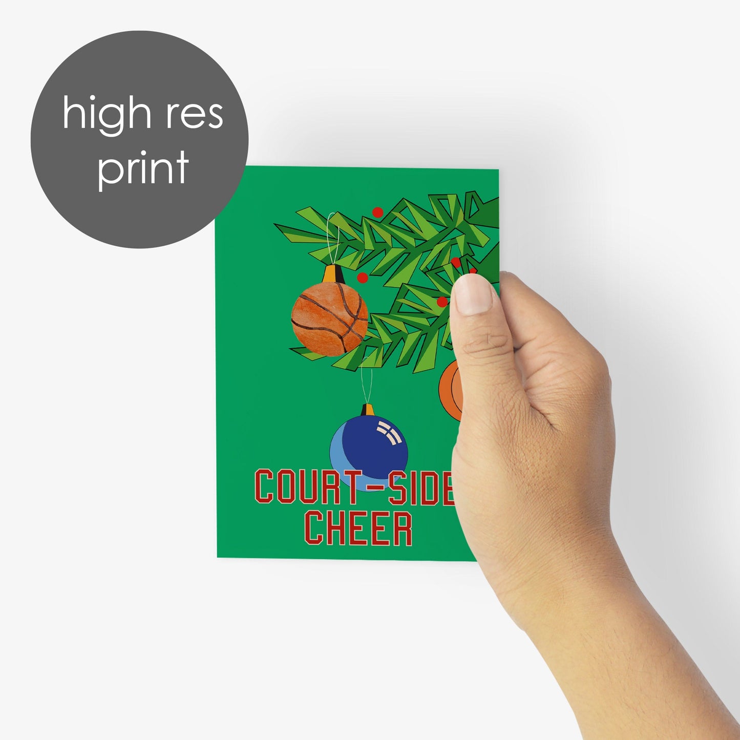 Basketball Holiday Greeting Cards, Set of 24
