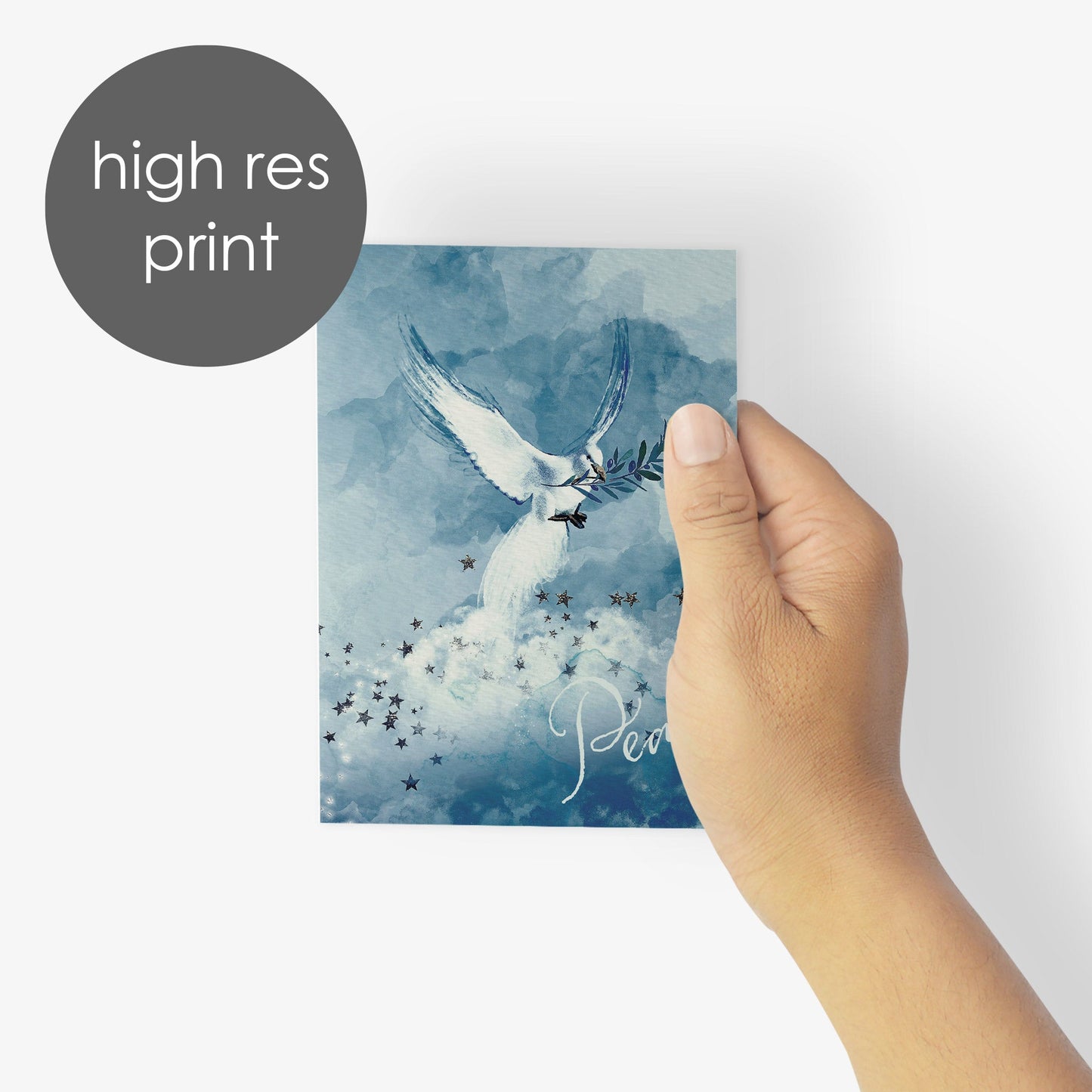 Whimsical Doves Holiday Greeting Cards, Set of 24