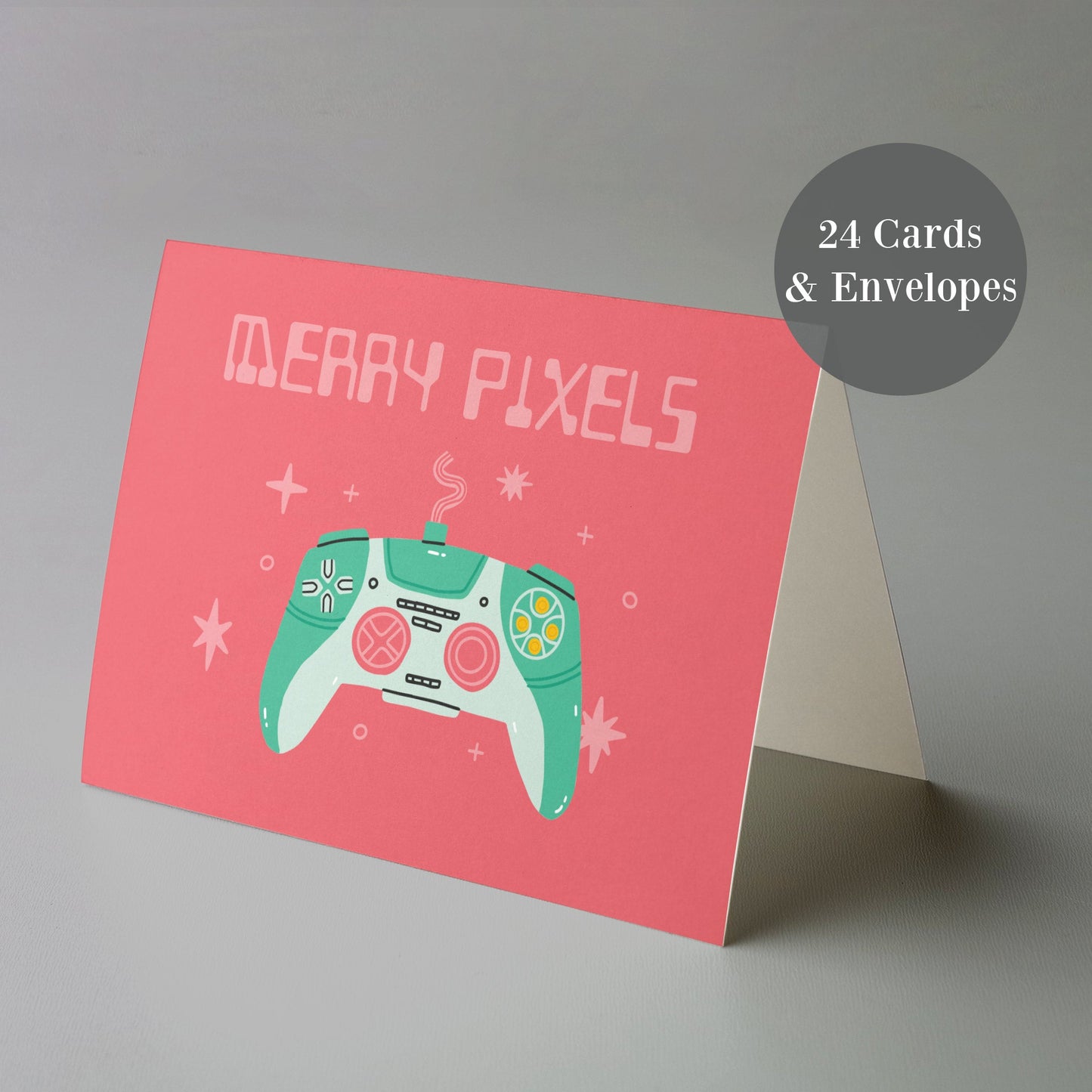 Girly Gamer Christmas Greeting Cards, Set of 24