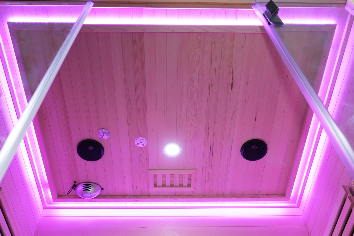 Blisspod | Venetian | Full Spectrum Indoor Premium Canadian Hemlock Ultra Low EMF Sauna | 11 Heaters | Chromotherapy & Reflexology | 3 Person