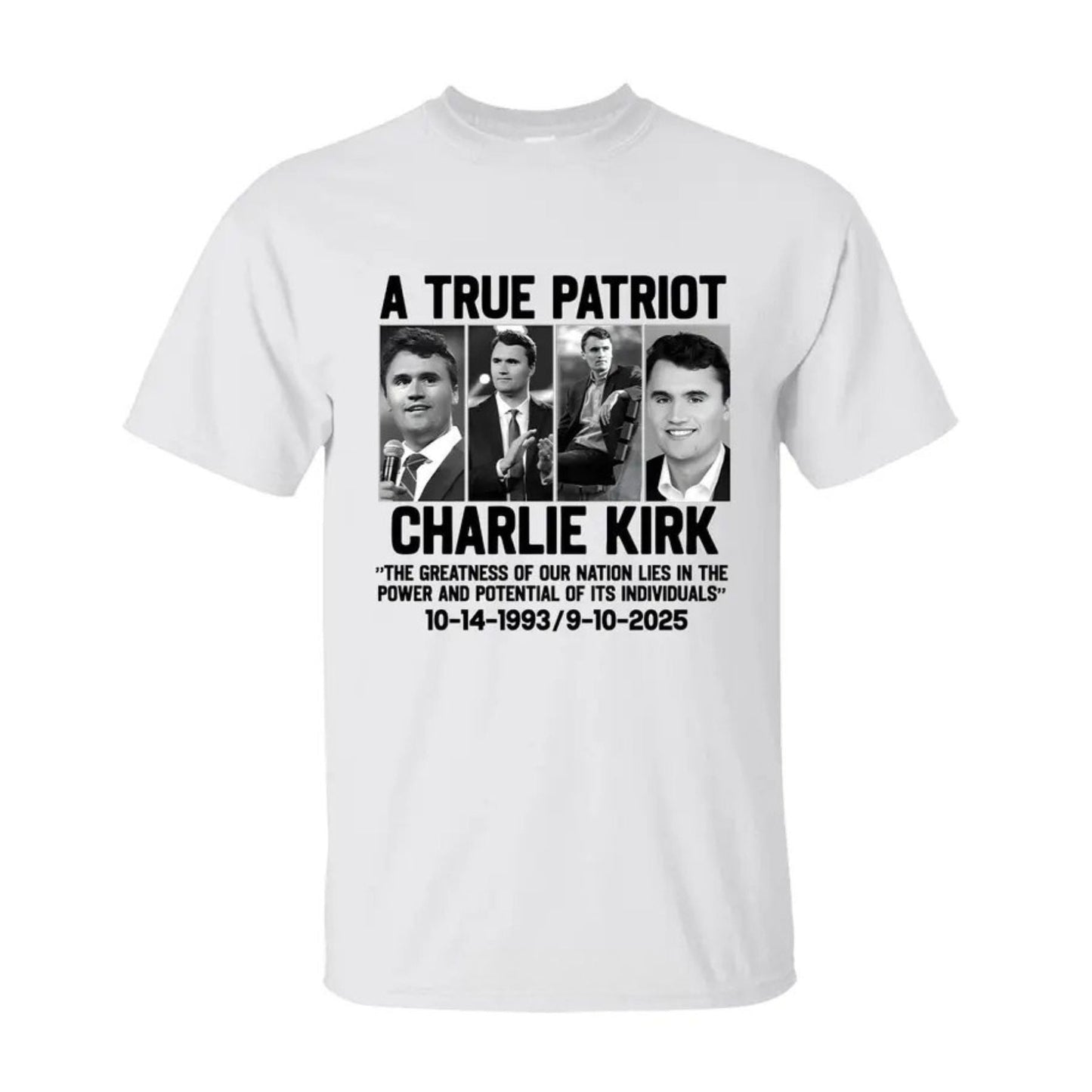 Charlie Kirk Patriotic T-Shirt - "The Greatness of Our Nation" Quote Tee, American Political Apparel