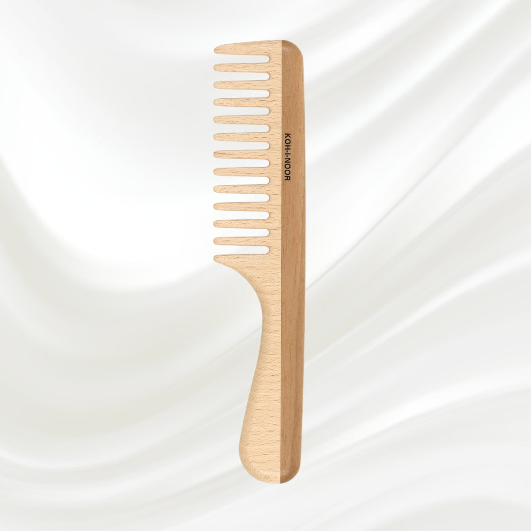 Legno Beech and Kotibe Wood Wide Tooth Comb-1