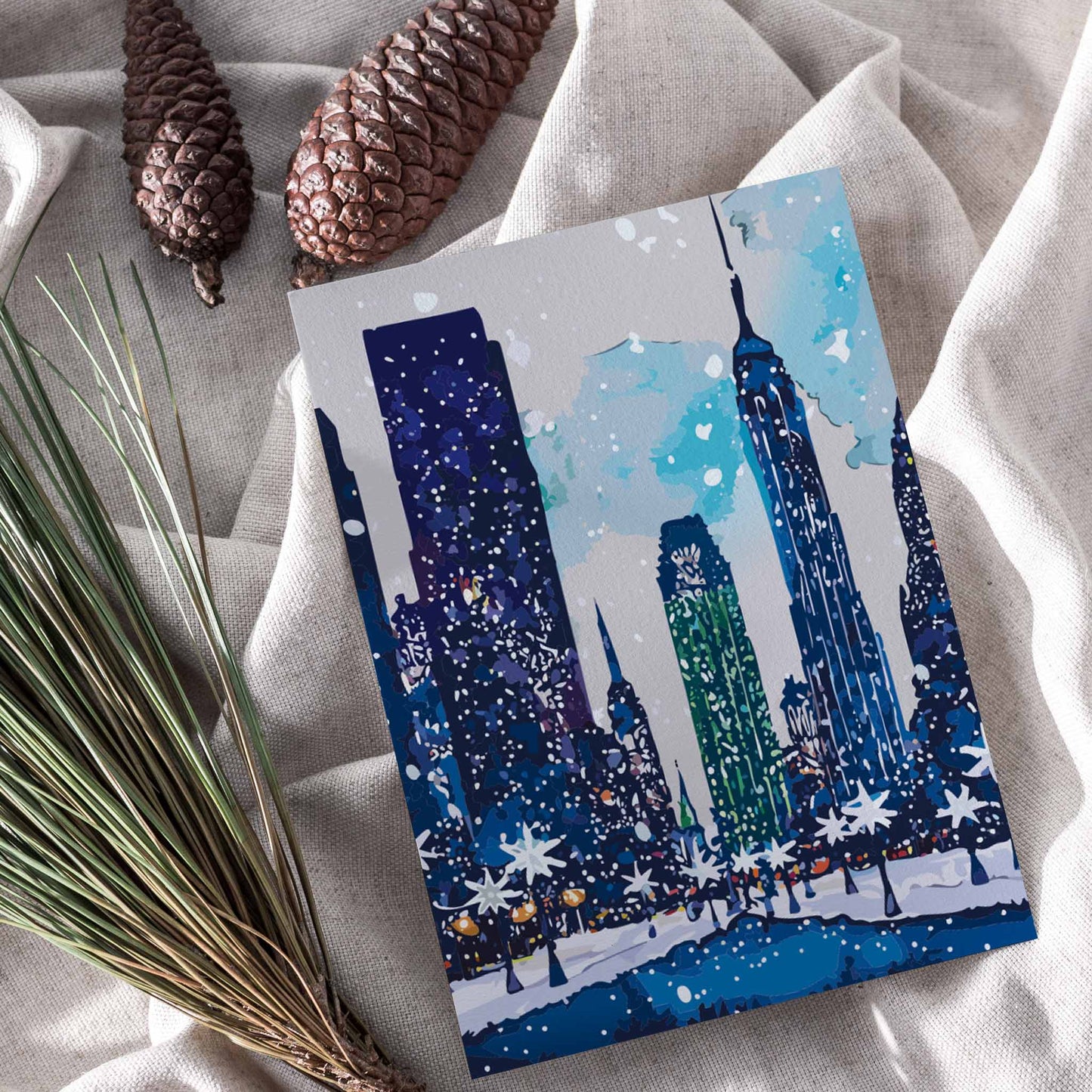 Manhattan Ice Skating Holiday Greeting Cards, Set of 24