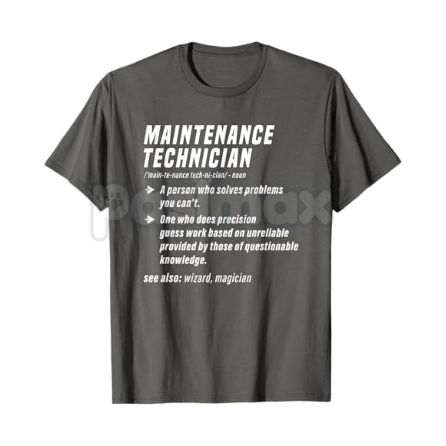 Funny Maintenance Technician Definition T-Shirt - Mechanic & Trades Humor Tee, Premium 100% Cotton Handyman Graphic Shirt, Witty Industrial Maintenance Gift, Sarcastic Repair Specialist Top, Durable Workwear Graphic Apparel