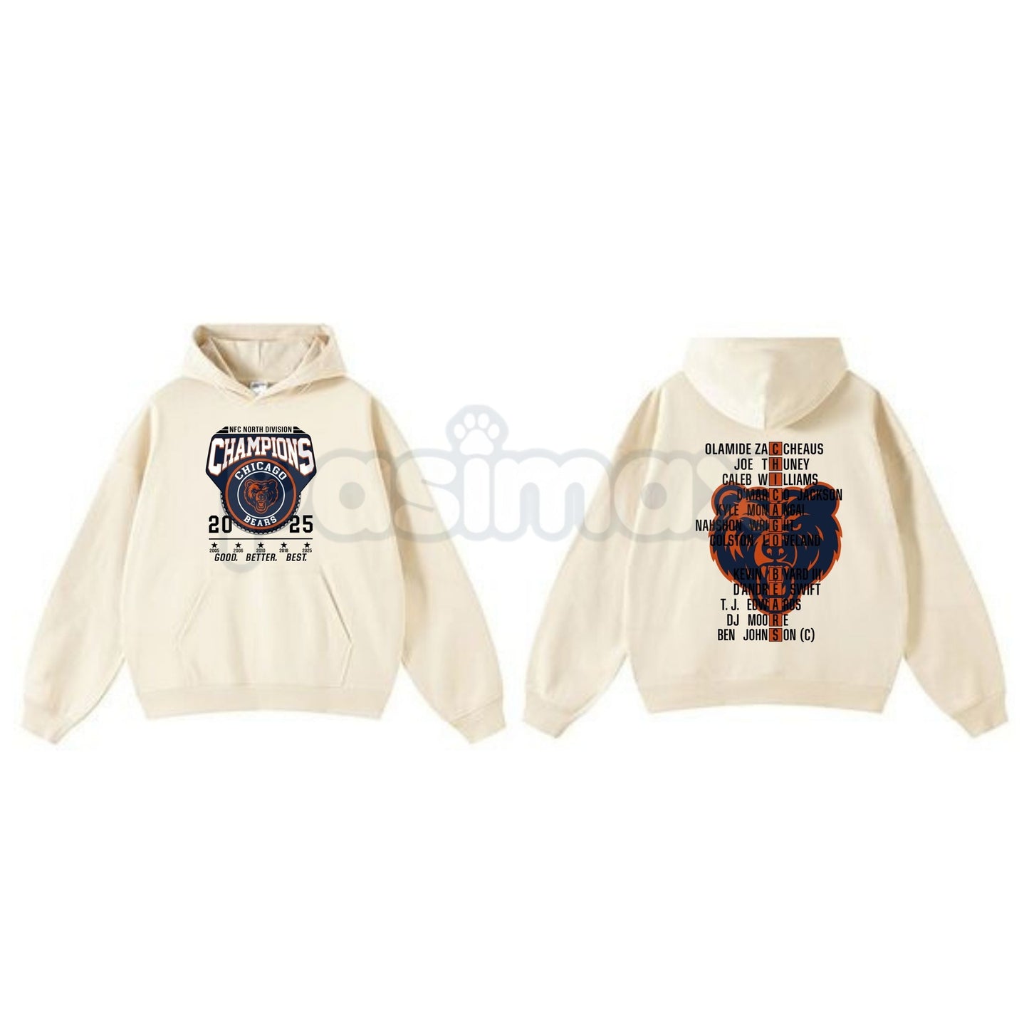 Chicago Bears NFC Champions Vintage Hoodie – Monsters of the Midway Tribute, Retro Football Streetwear, Unisex Pullover