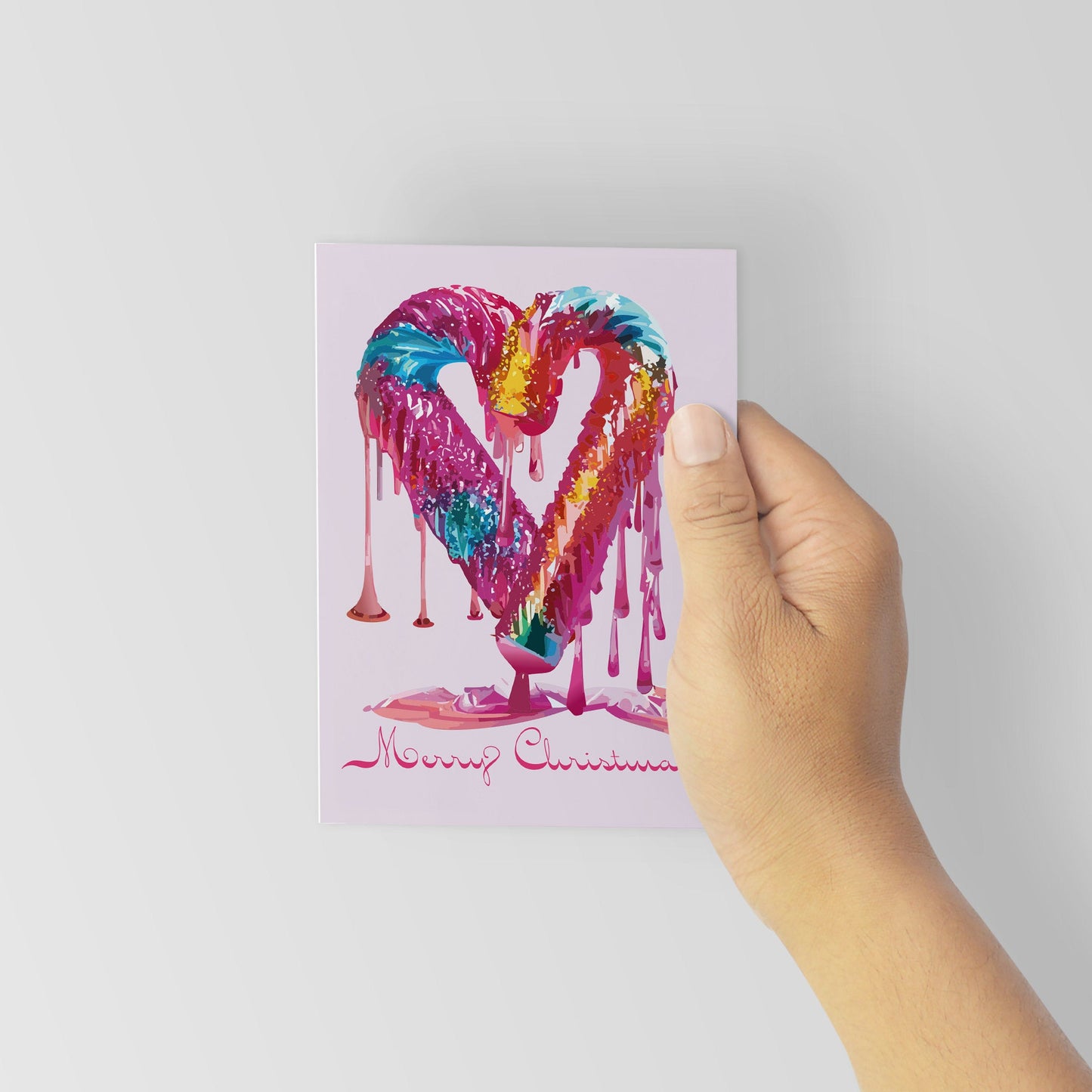Candy Cane Heart Christmas Cards, Set of 24
