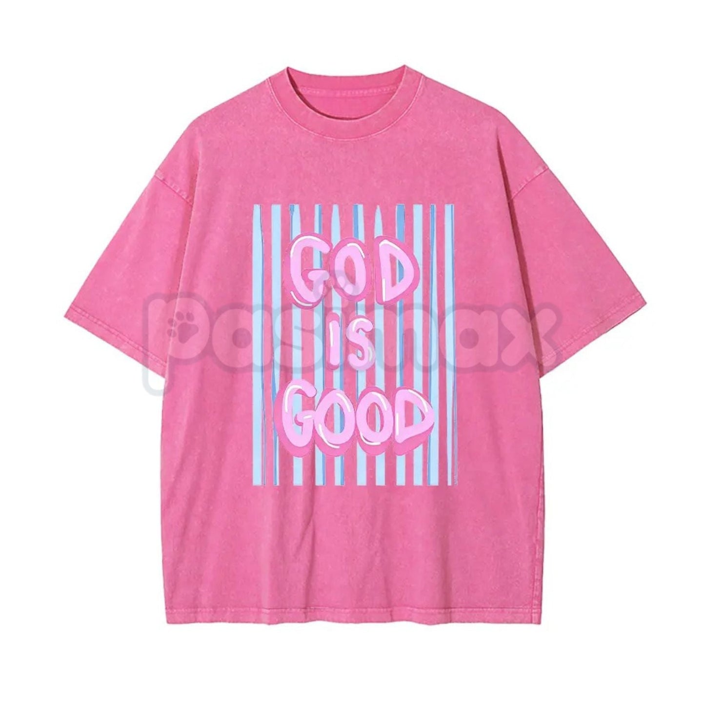 Unisex God is Good Print Washed T-Shirt – Aesthetic Christian Faith Graphic Tee, Retro Faith-Based Oversized Top
