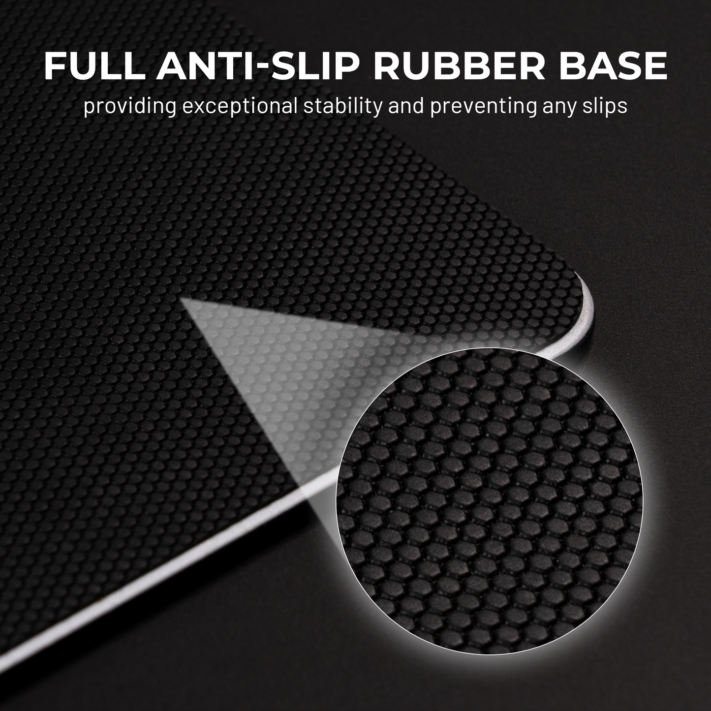 XVX SpacePad Tempered Glass Gaming Mouse Pad with Anti-Slip Rubber Base