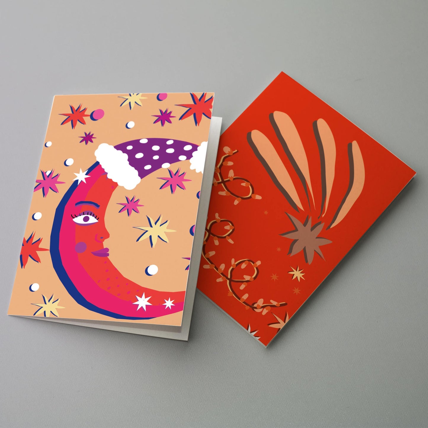 Celestial Moon and Star Holiday Greeting Cards, Set of 24