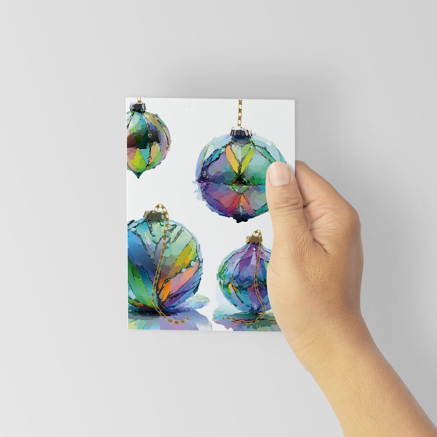 Technicolor Ornament Christmas Cards, Set of 24
