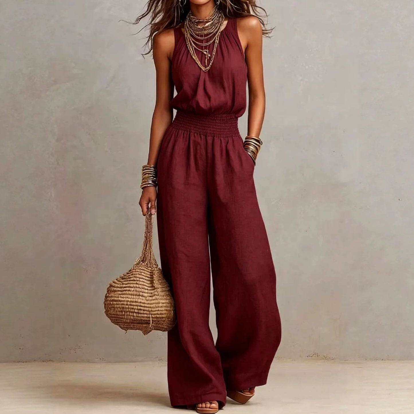 European And American Women's Backless Jumpsuit