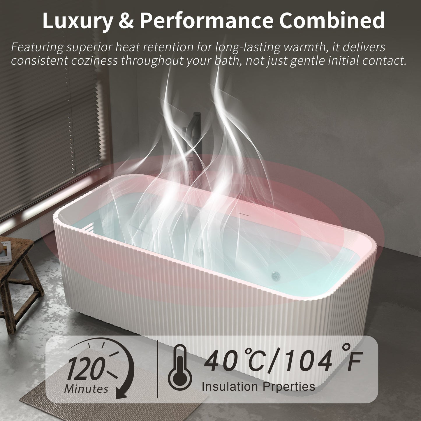 67" Rectangle Linear Acrylic Massage Whirlpool Bathtub