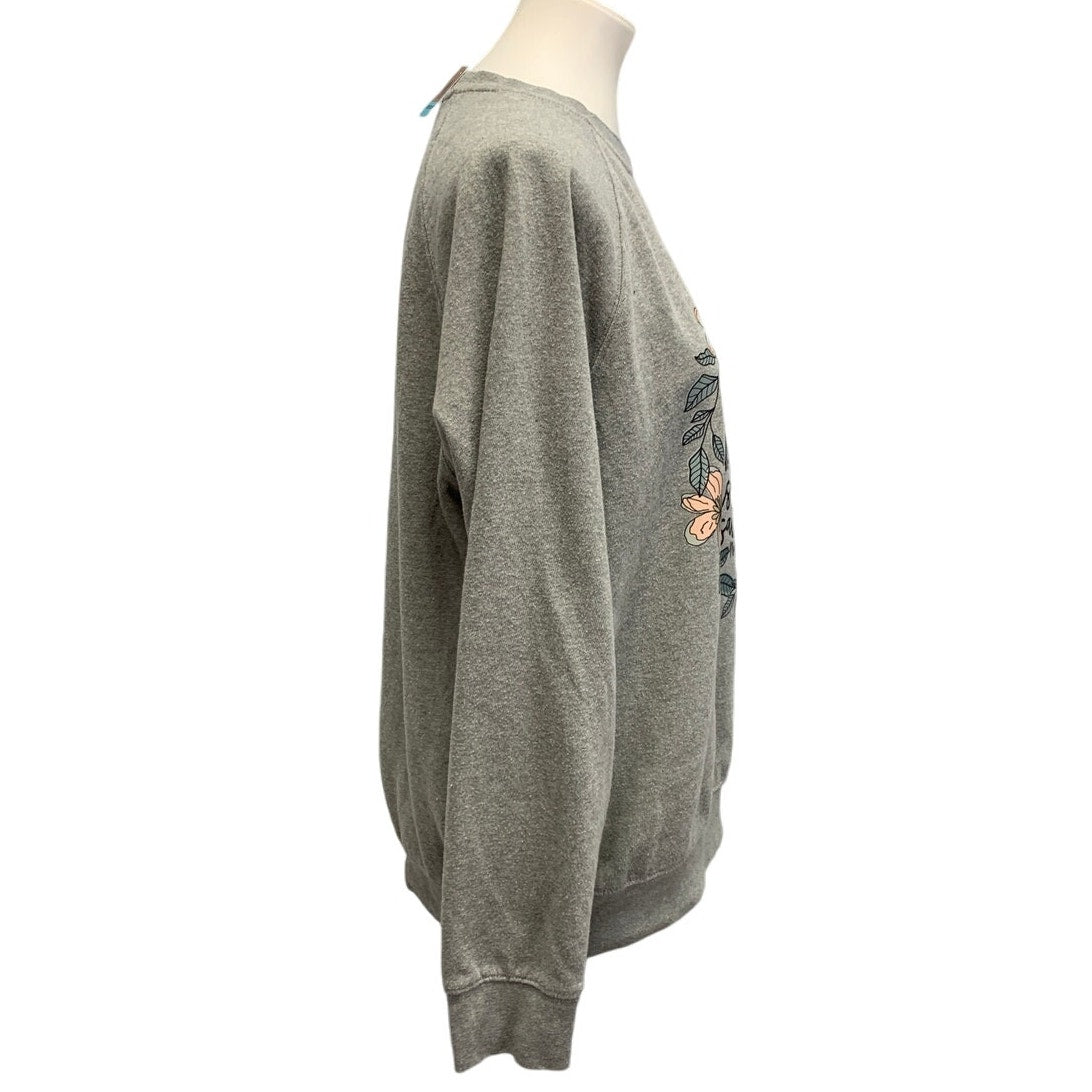 Hand Printed Upcycled Womens Large He Is Not Here Jesus Has Risen Sweatshirt