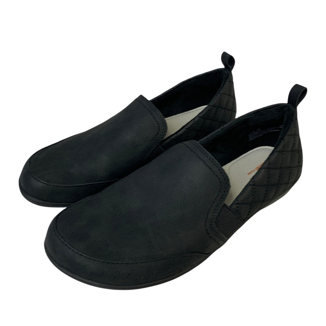 JSport Womens Size 8 Black Faux Leather Lisa Slide On Lined Memory Foam Shoes