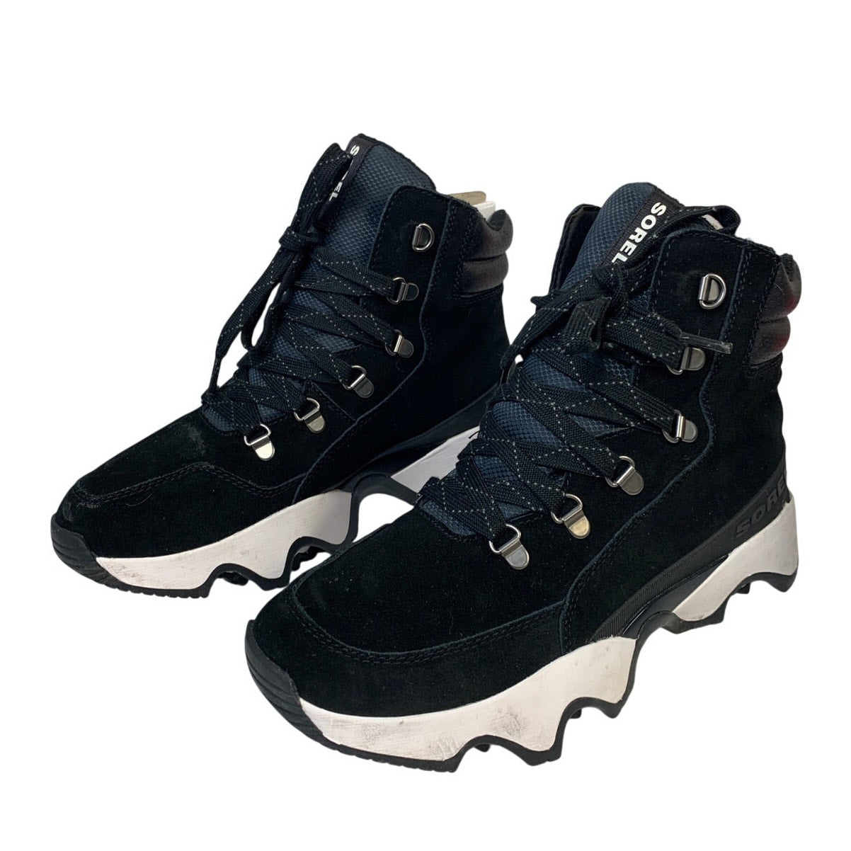 Sorel Womens Size 9 Black Ankle Boot Lace Up Kinetic Impact Conquest Plus Shoes