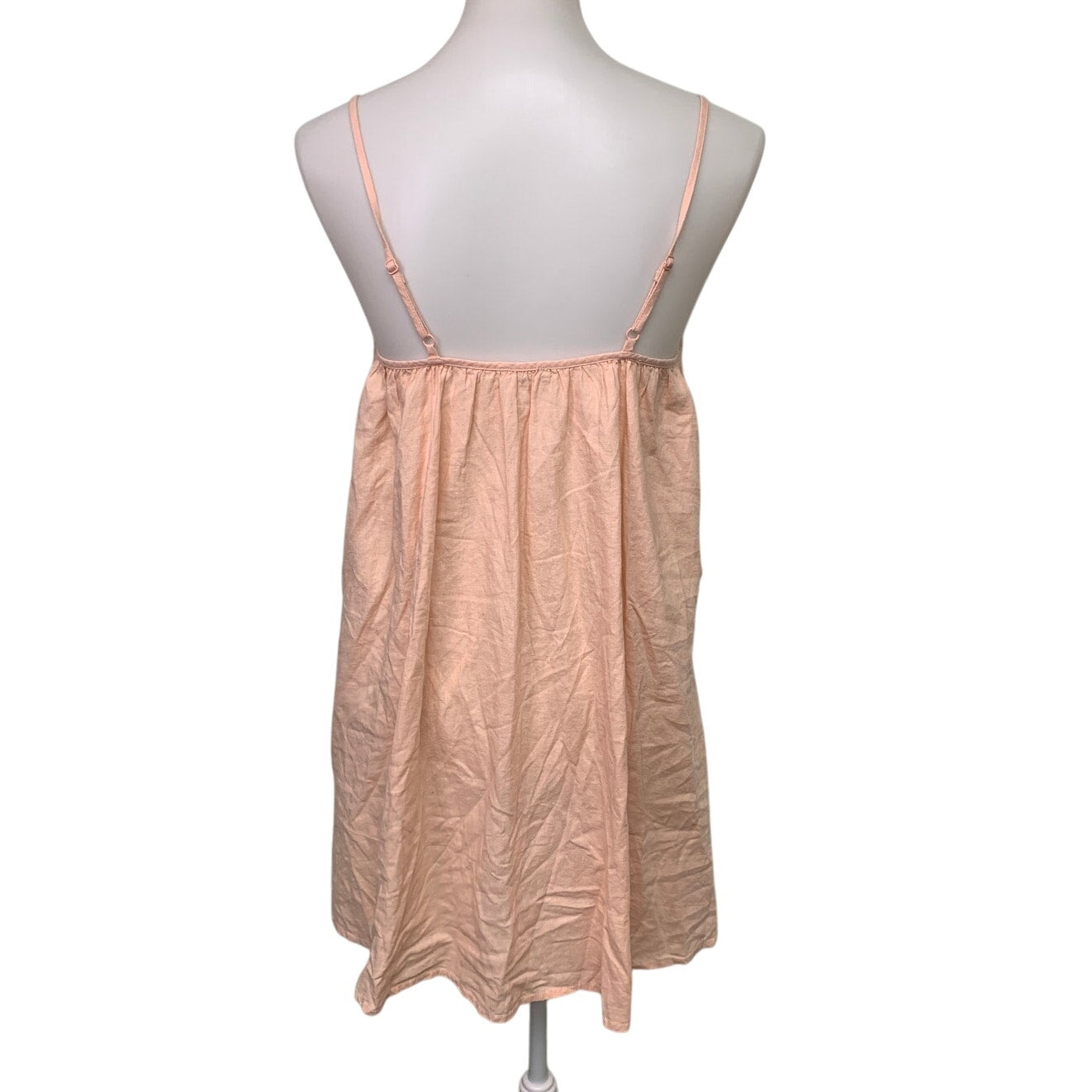 New Aerie Womens Small Orange Peach Spaghetti Strap Front Tie Flowy Mini Dress