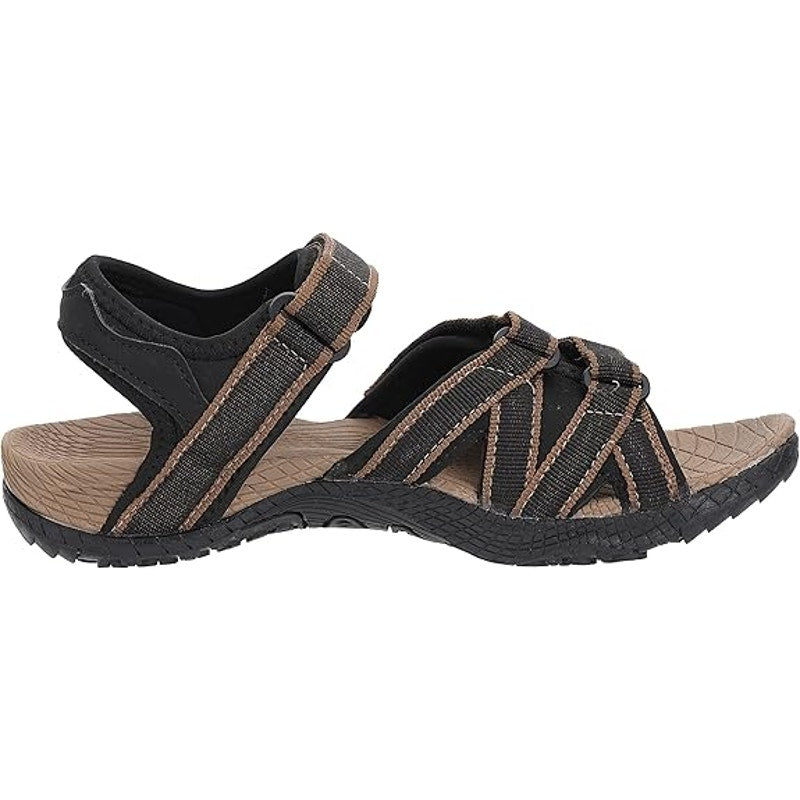 New Whitin Womens Size 10 Black Brown Hiking Sandals Arch Support Open Toe Shoes