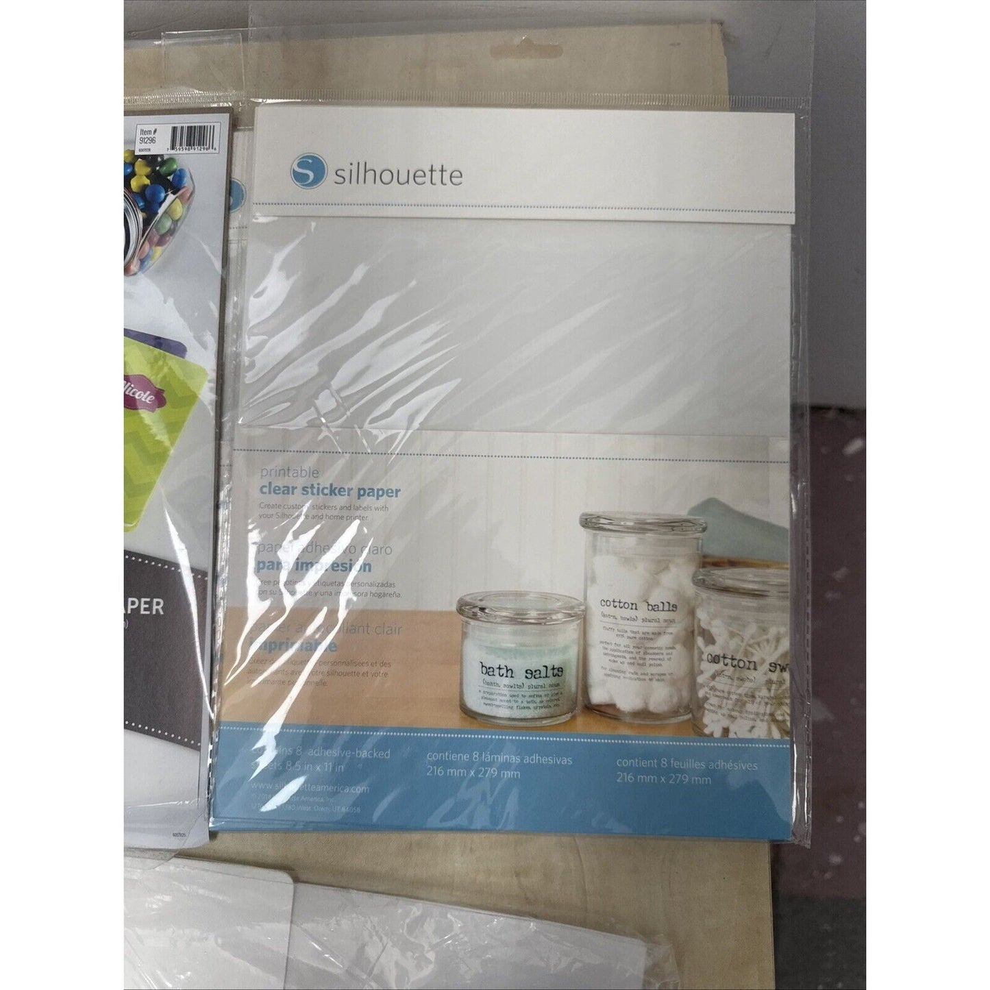 Silhouette Printable CLEAR Sticker Paper 8.5 X 11 NEW 8 Sheet Pkg