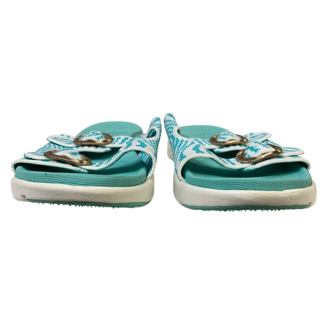 Coface Womens Size 8.5 Blue Sandal Open Round Toe Adjustable Strap Slip On Shoes